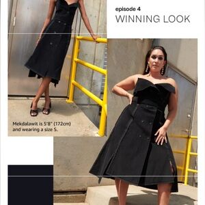 MAKING THE CUT Women's Deconstructed Strapless Coat Dress